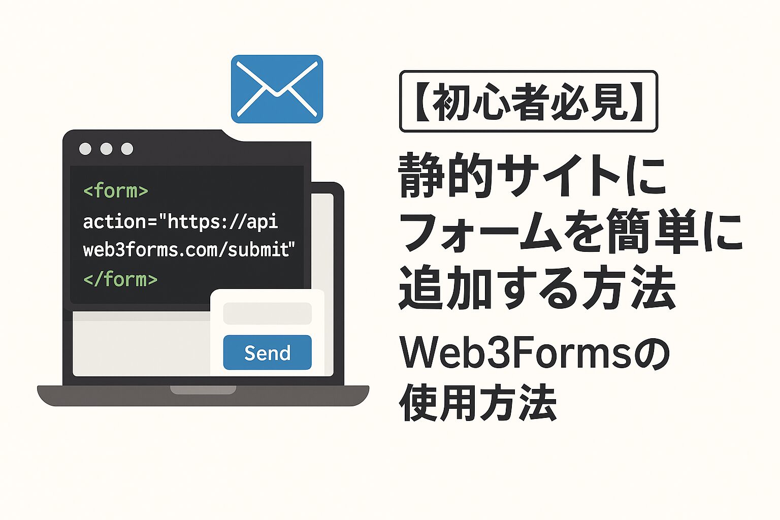 【初心者必見】静的サイトにフォームを簡単に追加する方法 - Web3Formsの使用方法