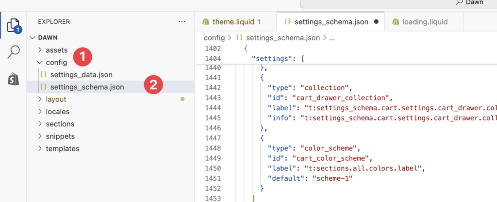 settings_schema.jsonを選択する参考画像